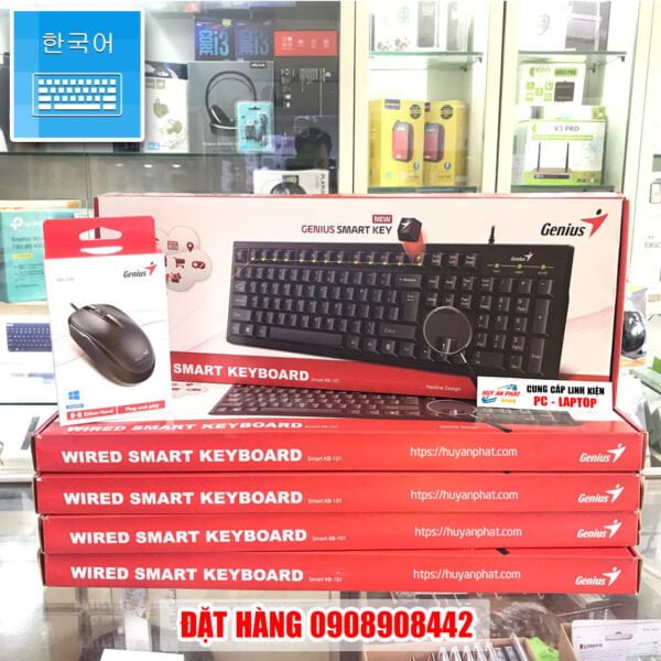 한국어 키보드 Bán Bàn Phím Tiếng Hàn Genius KB-117 Chính Hãng
