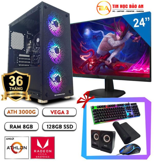 PC Gaming – Máy Tính Chơi Game i3 Gen3rd/8GB/120GB/GT1050 – 24inch - Ảnh 5