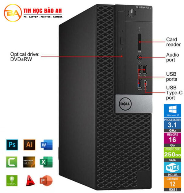 PC Đồ Họa - Máy tính Đồng Bộ DELL OPTIPLEX 3050 SFF Cpu Core i3-i5-i7 - Ảnh 2