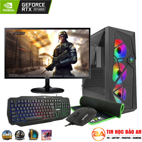 PC Gaming - Máy Tính Chơi Game H410 I3 10105F/ 8GB/ 128GB/ 500GB/ GT1030