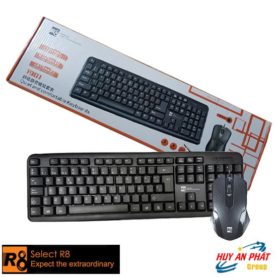 Combo Bàn Phím Chuột máy tính Có dây R8 1901 USB