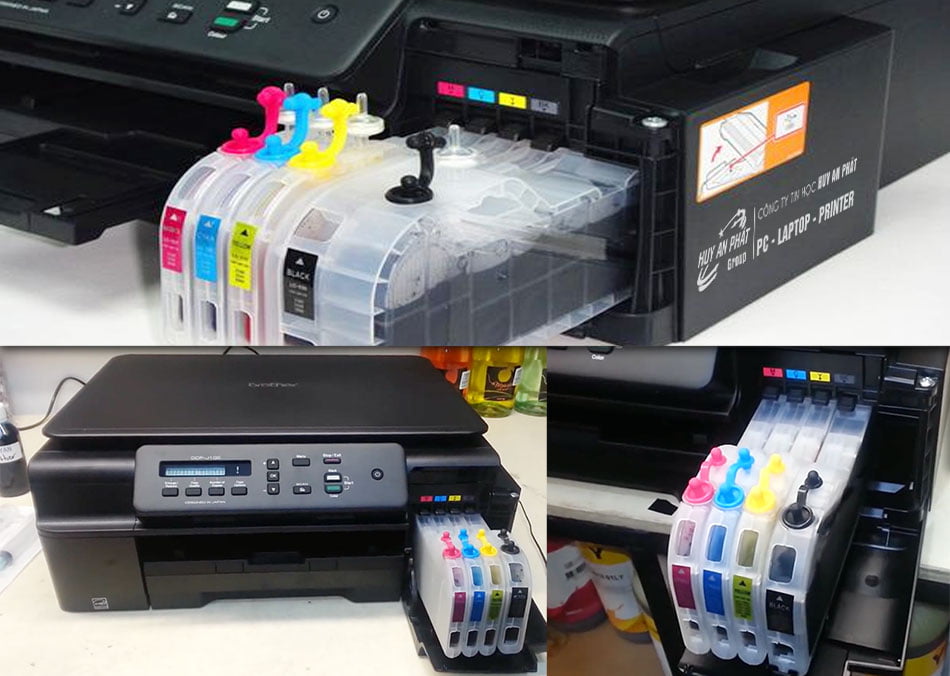 lắp bộ tiếp mực cho máy in Brother