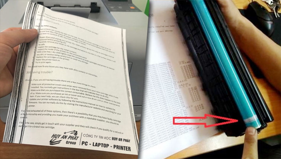 Sử máy in Panasonic in bị lem sọc