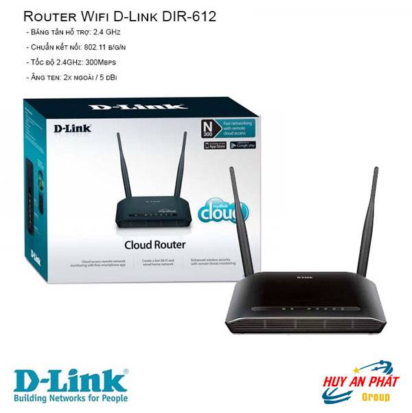 Bán Bộ Phát Sóng Wifi D-Link DIR-612 Tốc Độ 300Mbps 2 Anten