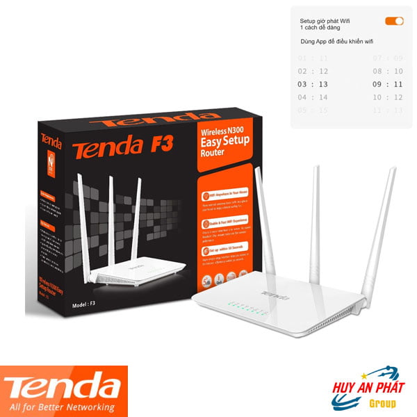 Bán Bộ Phát Sóng Wifi Tenda F3 N300 Tốc Độ 300Mbps