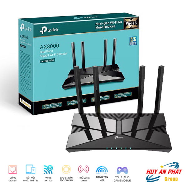 Bán Bộ Phát Sóng Wifi 6 TP-Link Archer AX50 AX3000Mbps