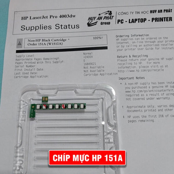 chip muc hp 151a