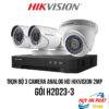 Lắp đặt Trọn bộ 3 camera Analog HD HIKVISION 2MP giá rẻ