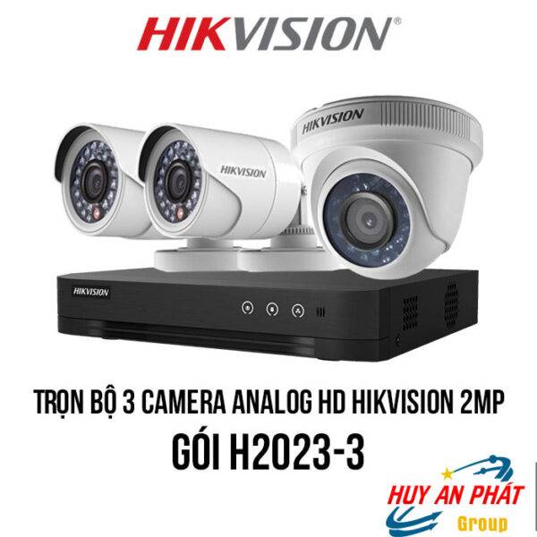 Lắp đặt Trọn bộ 3 camera Analog HD HIKVISION 2MP giá rẻ
