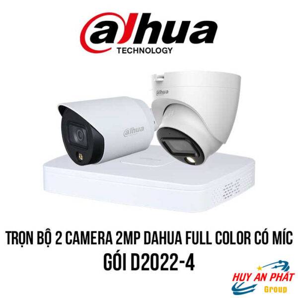 Lắp Đặt Trọn Bộ 2 Camera DAHUA Full Color 2MP có míc