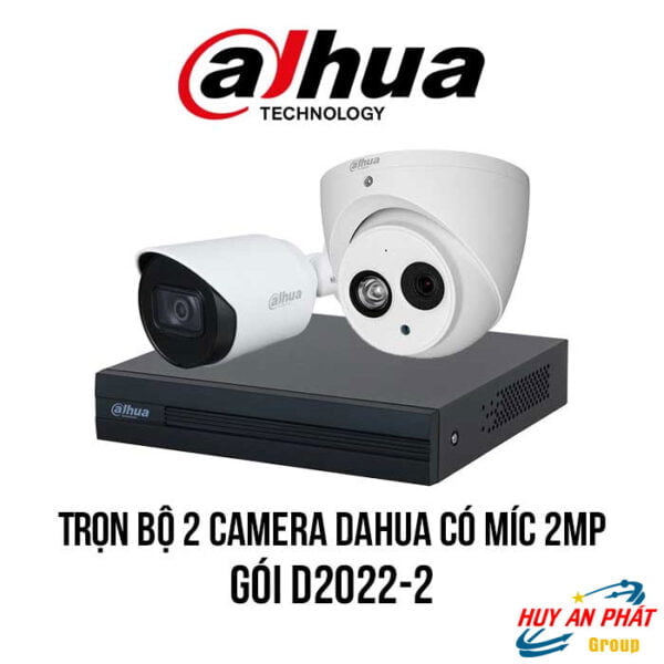 Lắp Đặt Trọn Bộ 2 Camera DAHUA 2MP tích hợp míc