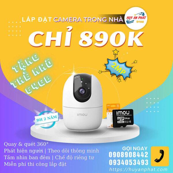 Camera IP Wifi IMOU A22EP-H-V2 Quay 360 2MP Gắn Trong Nhà