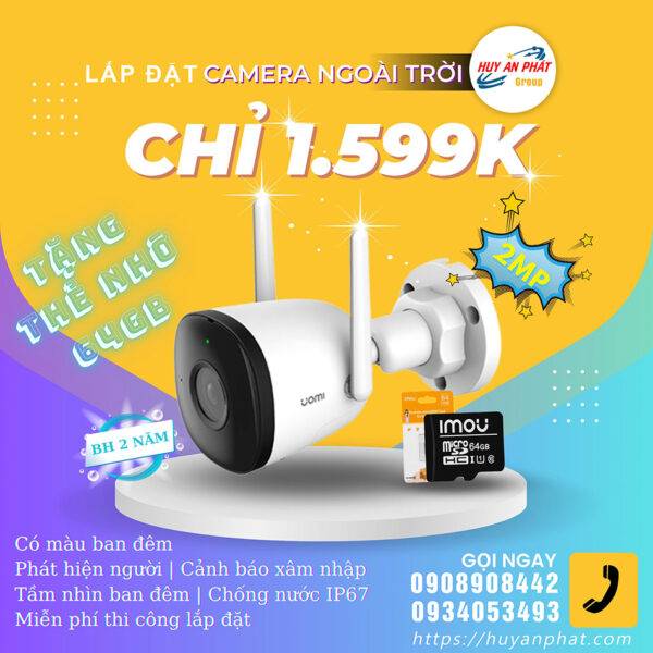 Camera IP Wifi IMOU IPC-F42P-D 4MP Full HD Gắn Ngoài Trời