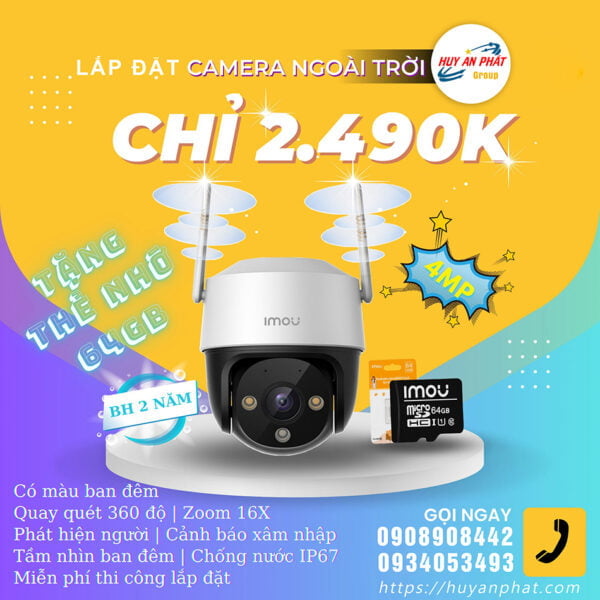 Camera Wifi 4G PT iMOU IPC-S21FTP Full Color 2MP Ngoài Trời