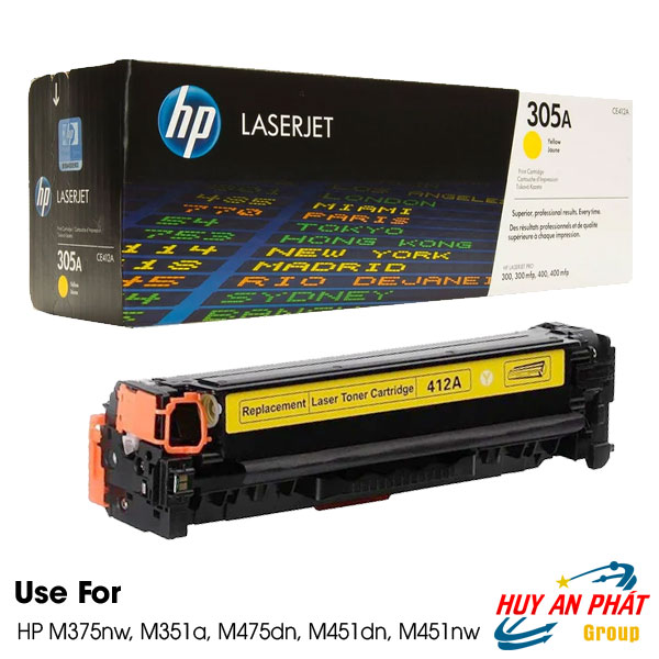 Hộp Mực Vàng Hp 305A CE412A / Canon CRG-718 Toner Cartridge  