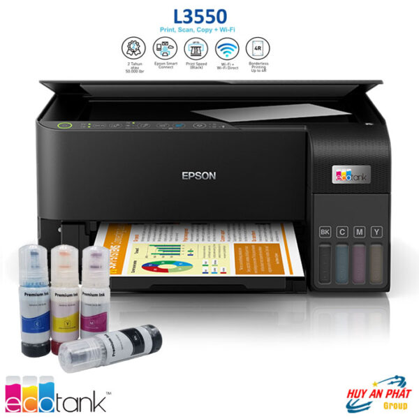Máy in Epson EcoTank L3550 Wifi Phun màu Đa Chức Năng