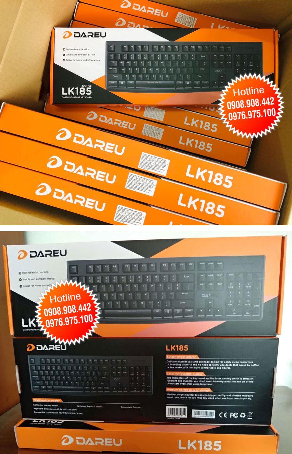 Bàn Phím Tiếng Hàn DAREU LK185