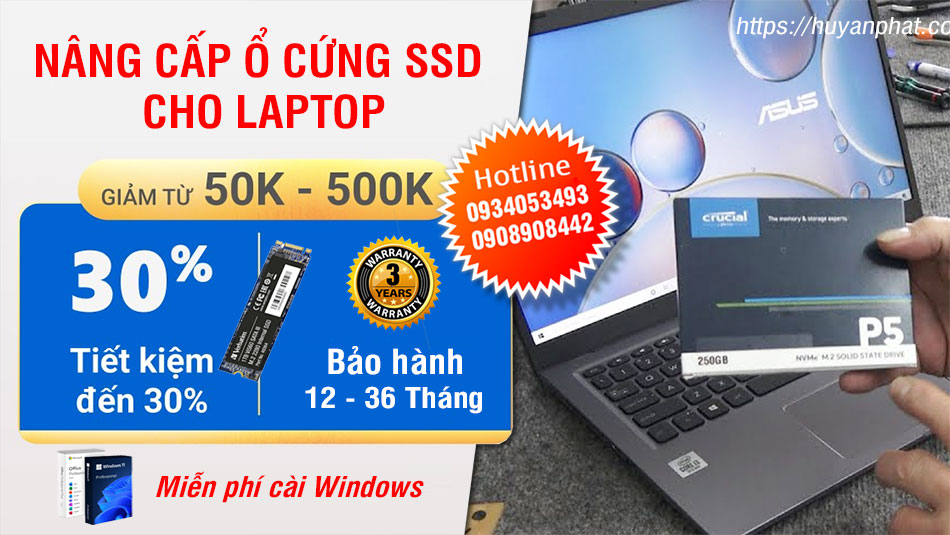Dịch vụ Nâng Cấp SSD Cho Laptop