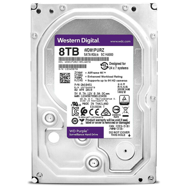 Ổ Cứng HDD 8TB WESTERN PURPLE - WD84PURZ - Ảnh 2