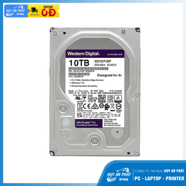 Ổ Cứng HDD 10TB WESTERN PURPLE - Chuyên Gắn Camera