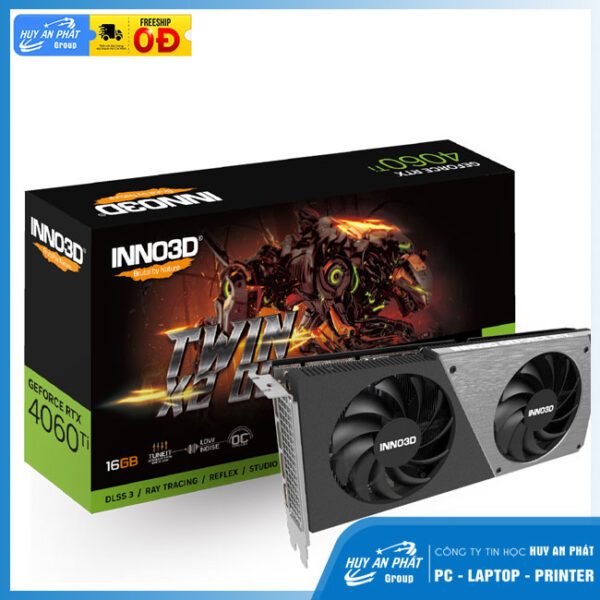 Card Màn Hình INNO3D GEFORCE RTX 4060 Ti 16GB TWIN X2 OC BLACK