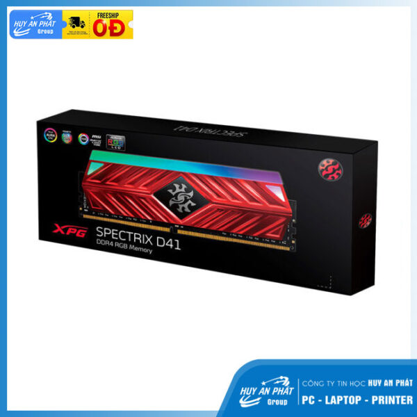 AM Adata XPG Spectrix D41 RGB RED 8GB (1x8GB) 3200Mhz DDR4 - Ảnh 2