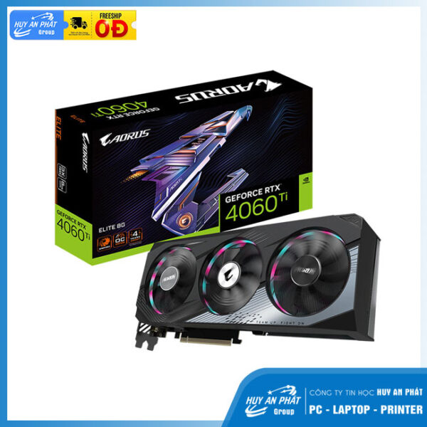 Card đồ họa Gigabyte AORUS GeForce RTX 4060 ELITE (8GB/ GDDR6/ 128 bit)