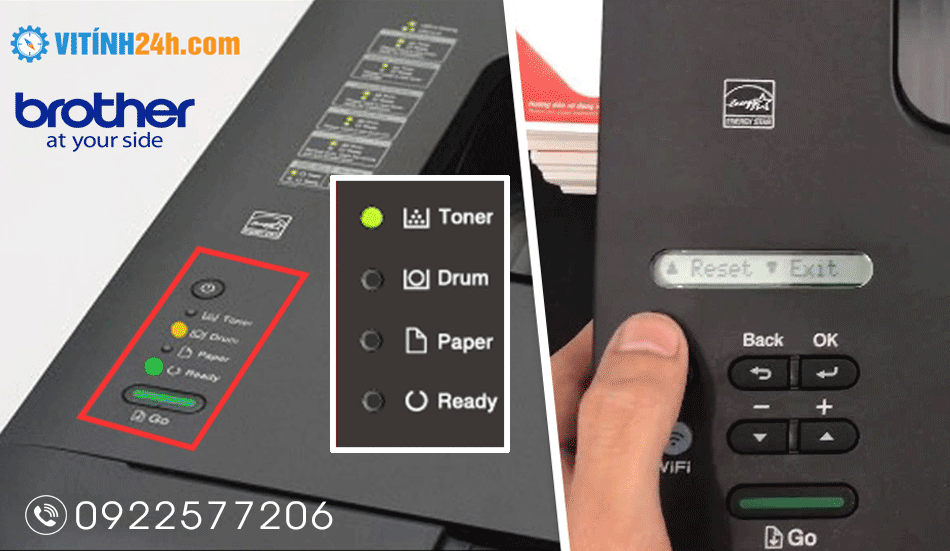 Máy in Brother Báo Lỗi Đèn