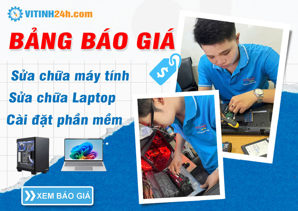 Bảng báo giá sửa chữa máy tính laptop