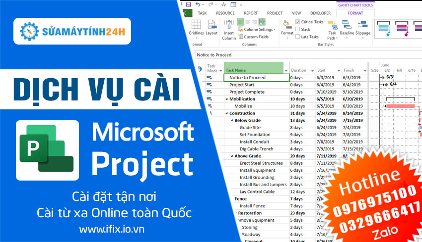 Dịch Vụ Cài Microsoft Project Full