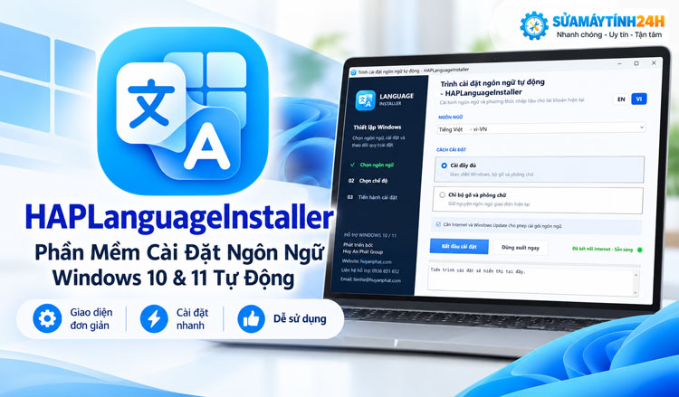 HAPLanguageInstaller Cài Ngôn Ngữ Cho Máy Tính Tự Động