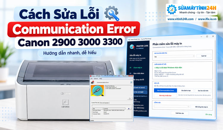 Cách Sửa Lỗi Communication Error Canon 2900 3000 3300